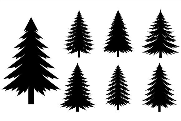 Abstract Pine Tree Vector Silhouette: A Versatile Design Element for Creative Projects