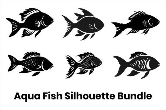 Aqua Fish Silhouettes Bundle Set: A Versatile Design Asset