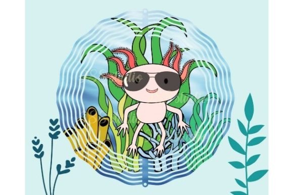 Axolotl Salamander Wind Spinner Fish Design