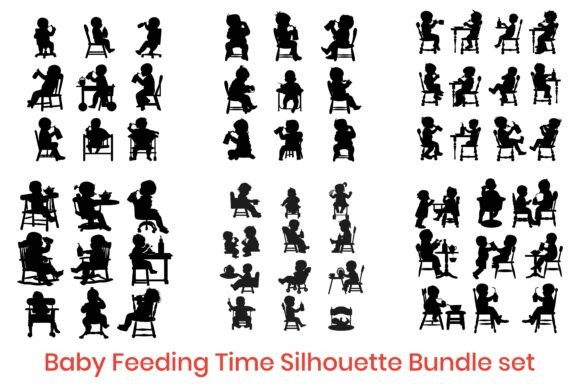 Baby Feeding Time Silhouette Bundle – A Versatile Design for Print on Demand Success