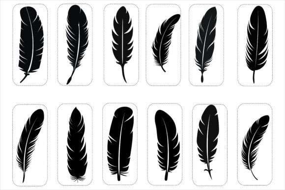 Bird Feather Silhouette for Modern Design Projects