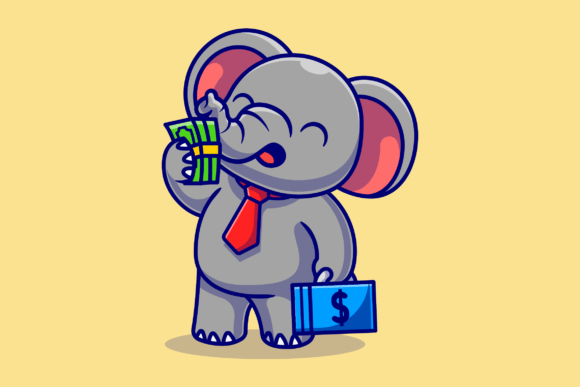 Cute Elephant Employee with Salary: A Playful Addition to Your Design Workflow