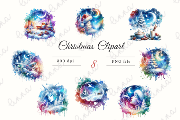 Dreaming Christmas Watercolour Clipart: A Festive Design Essential