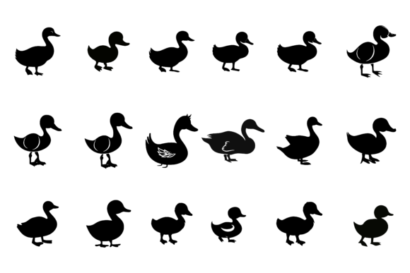 Duck Silhouette Bundle Set for Print on Demand Creativity