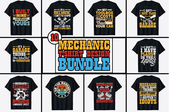 Engineer Mechanic T-shirt Design Bundle: A Creative Powerhouse for Merchandise and Apparel Businesses