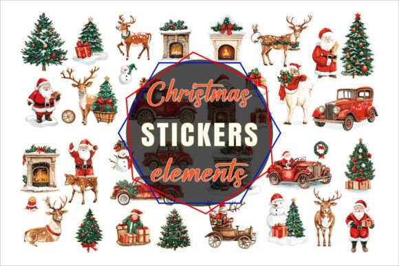 Hand-drawn Christmas Stickers Vector: A Versatile Design Asset for Festive Creativity