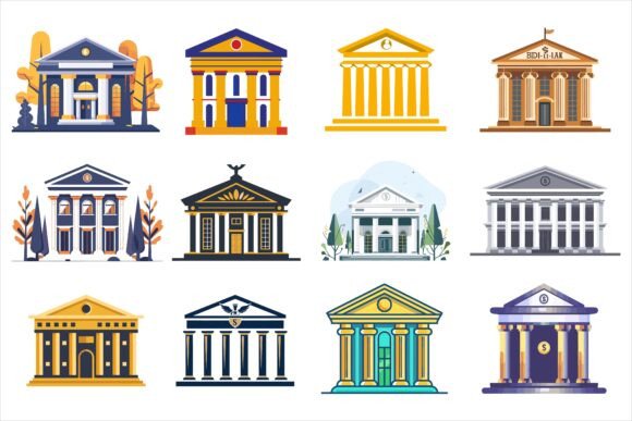 How the Building of Bank Silhouette Bundle Set Can Enhance Your Print-on-Demand Business