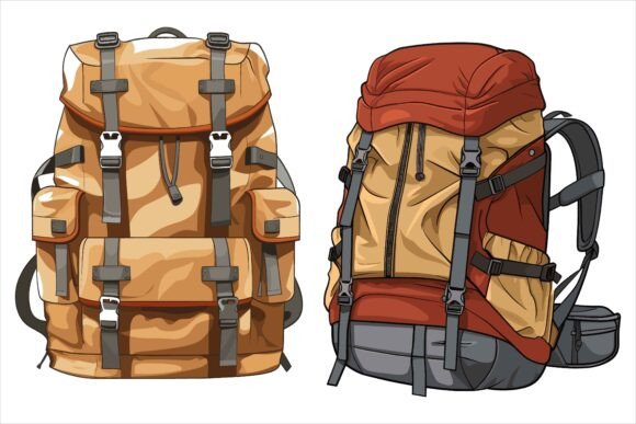 Mountain Hiking Backpack Vector Bundle for Creative Projects