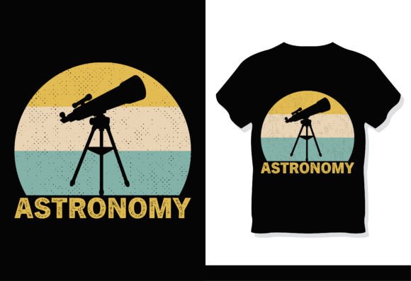 Retro Vintage Sunset Astronomy Shirt Design