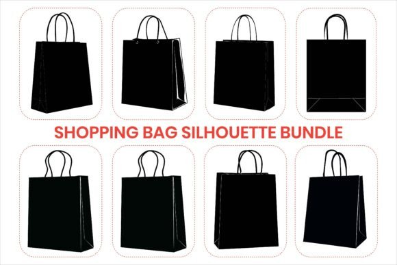 Shopping Bag Icon Silhouette Bundle Set: A Powerful Design Tool for Print on Demand Businesses