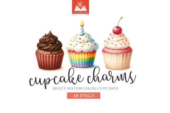 Watercolor Cupcake Clipart Set: A Versatile Design Asset